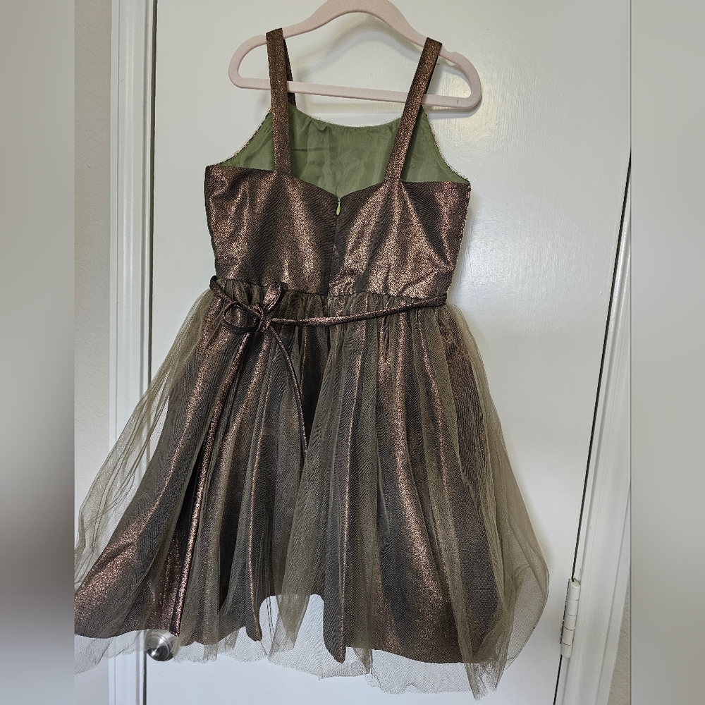 Elegant Bonnie Jean Girls Size 8 "BRONZE SEQUINS" Party Dress - Picture 4 of 7